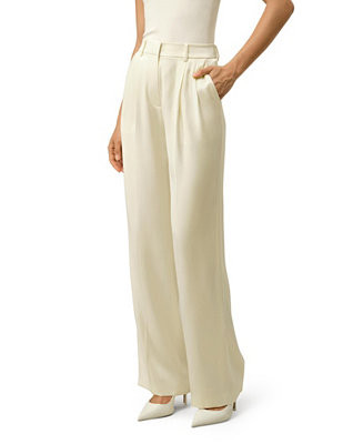 Women's Double-Faced Charmeuse Straight- Leg Pant | Macy's
