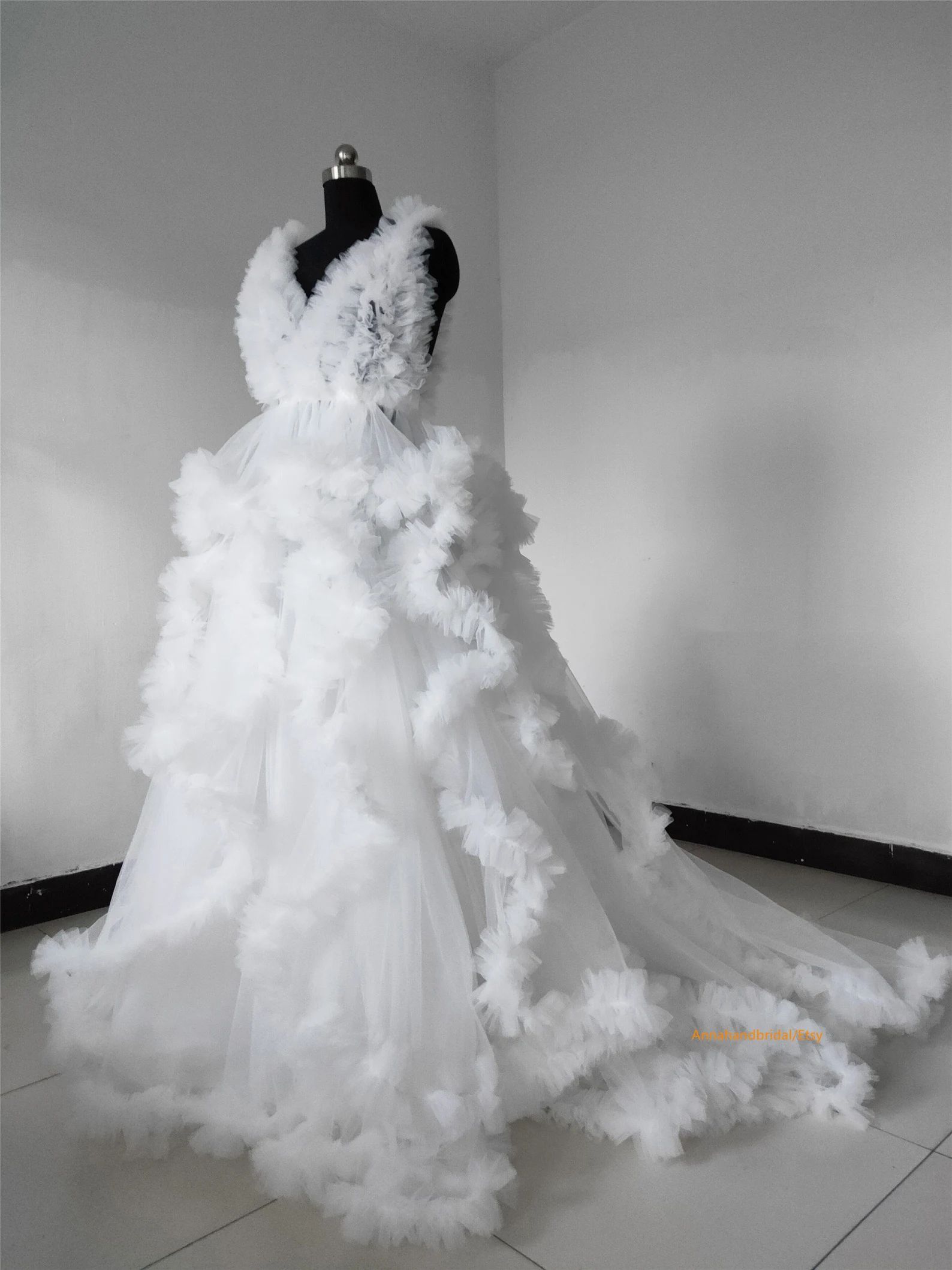 Ivory Maternity Dress/ Ruffle Tulle Dress Photo Shoot | Etsy | Etsy (US)