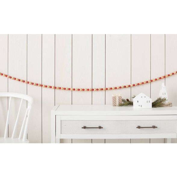 Beaded Garland Red & Natural - Wondershop™ | Target