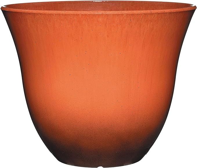 Classic Home and Garden Honeysuckle Resin Flower Pot Planter, Orange Ember, 13" | Amazon (US)