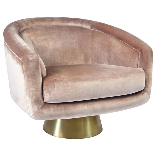 Bacharach 31.5'' Wide Velvet Swivel Barrel Chair | Wayfair North America