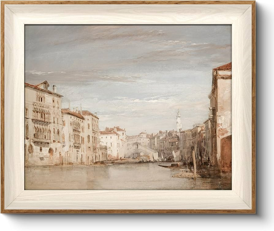VIYYIEA Framed Canvas Wall Art, Vintage Wall Art for Living Room, Architecture Oil Painting Pictu... | Amazon (US)