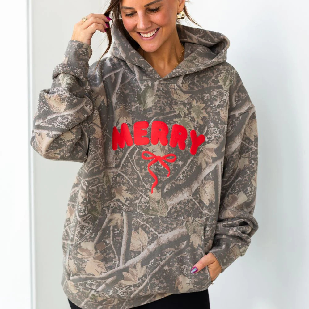 PUFF 'Christmas Cutie' Camo Hideaway Hoodie | United Monograms