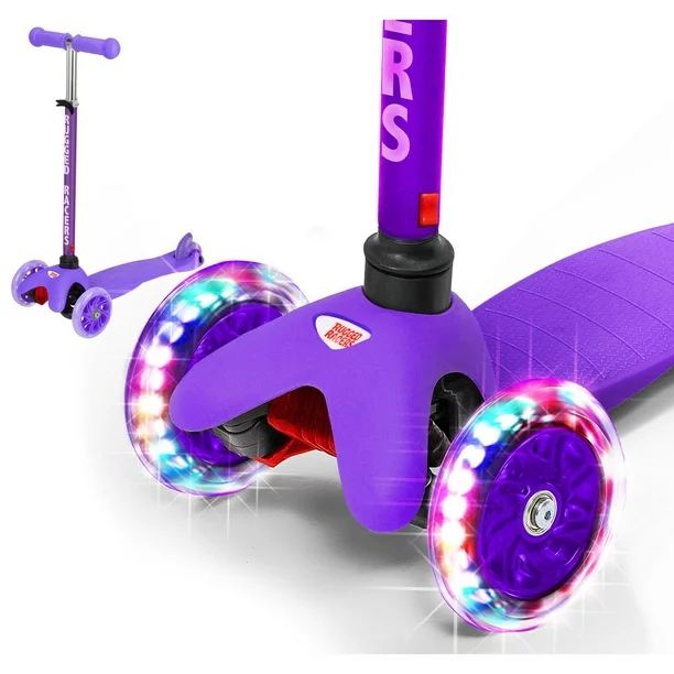 Rugged Racer Mini Deluxe 3 Wheel Kick Scooter with Led and Adjustable Height with Purple Design | Walmart (CA)