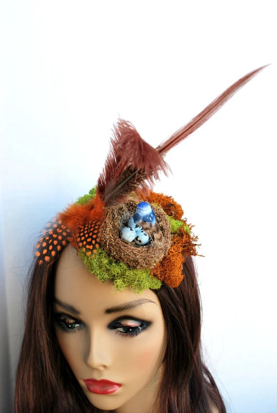 Birds Nest Fascinator, Womens Tea Party Hat, Church Hat, Derby Hat, Fancy Hat, Black Hat, Tea Party  | Etsy (US)