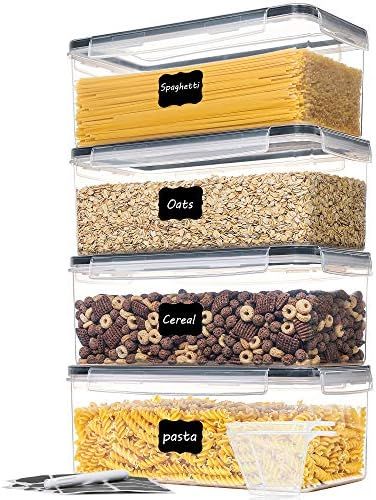 Vtopmart Airtight Food Storage Containers with Lids 4PCS Set 3.2L，Plastic Spaghetti Container for Pa | Amazon (US)