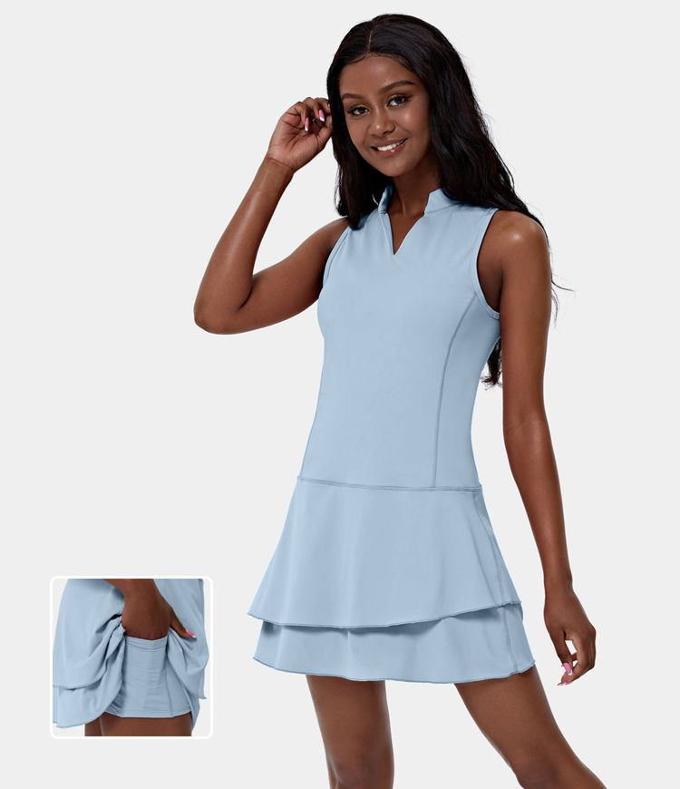 Women’s Softlyzero™ Airy Tiered Ruffle 2-Piece Pocket Cool Touch Mini Golf Active Dress-UPF50... | HALARA