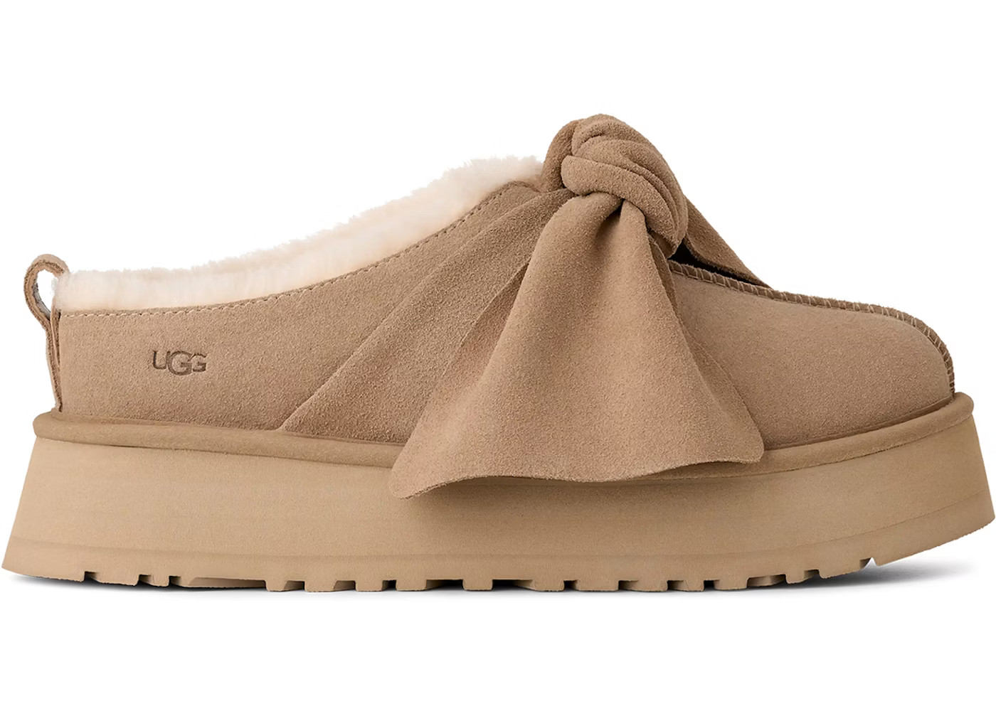 UGG Platform Slip-On Bow SlipperSand (Women's) | StockX