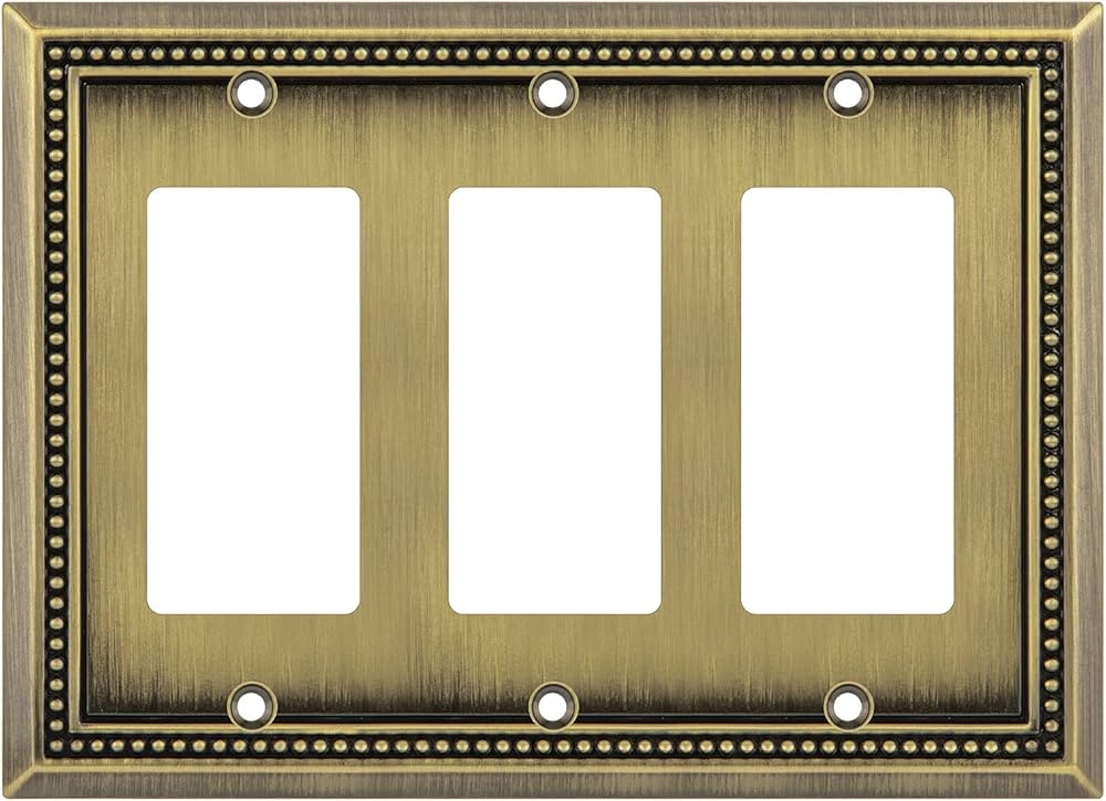 Henne Bery Sunken Pearls Heavy Duty Decorative Wall Plate Switch Plate Outlet Cover (Triple Decor... | Amazon (US)
