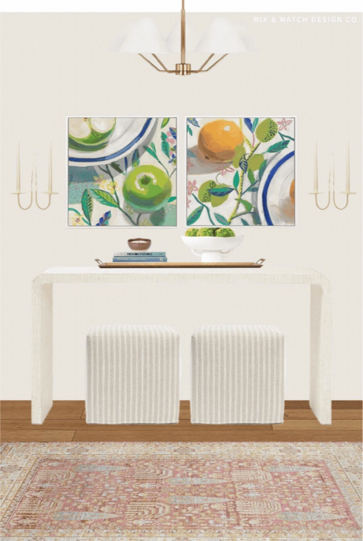 A funky, new traditional entryway!

I love the individual pieces of this entryway design like the fun fruit still life art, the waterfall edge console table, and the brass candle sconces, but it’s the overall feeling I get when I see it that really has me!

#LTKHome