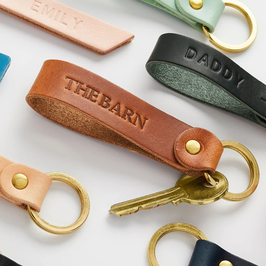 Personalised Leather Keyring: Debossed Name, Handmade Keychain - Etsy | Etsy (US)