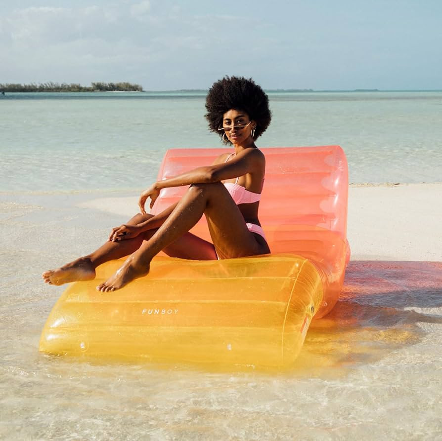 FUNBOY Giant Inflatable Luxury Clear Rainbow Chaise Lounger, Chair Pool Float for Adults, Perfect... | Amazon (US)