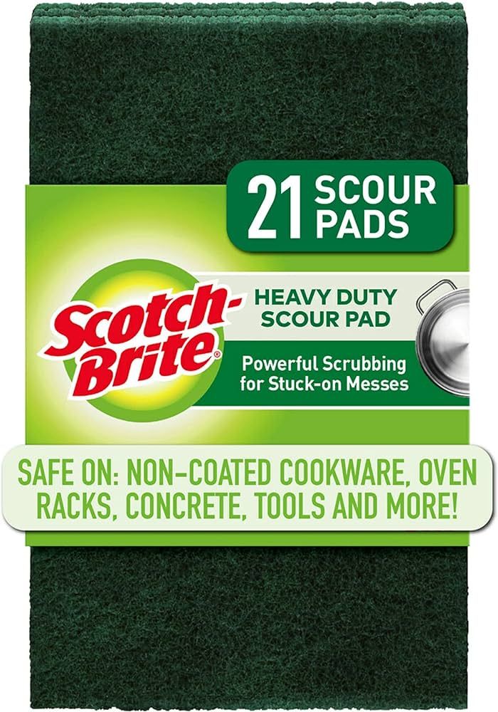 Scotch-Brite Heavy Duty Scour Pads, Scouring Pads for Kitchen and Dish Cleaning, 21 Pads | Amazon (US)