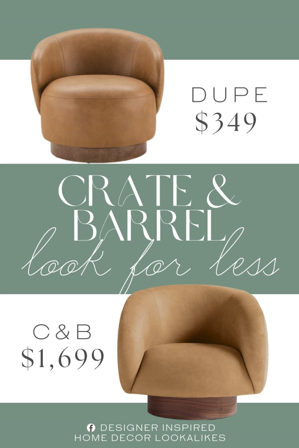 Inspired by Crate & Barrel Leather Swivel Chair. Modern Swivel Chair. Leather Accent Chair. Upholstered Swivel Armchair. Swivel Lounge Chair. Modern Lounge Chair. Barrel Style Accent Chair. Round Accent Chair.  
 
Home more affordable option find copy cat similar look for less budget friendly affordable cheap cheaper beautiful pretty. Clearance sale coupon code discount code promo code luxury lookalike look a like Inspo inspiration inspired by idea ideas Love like these? I share multiple every day in my FB group.
#crateandbarrelinspired #swivelchair #accentchair #barrelchair #leatherchair #furniturefinds #armchair #livingroominspo #roundchair 

 #LTKHome