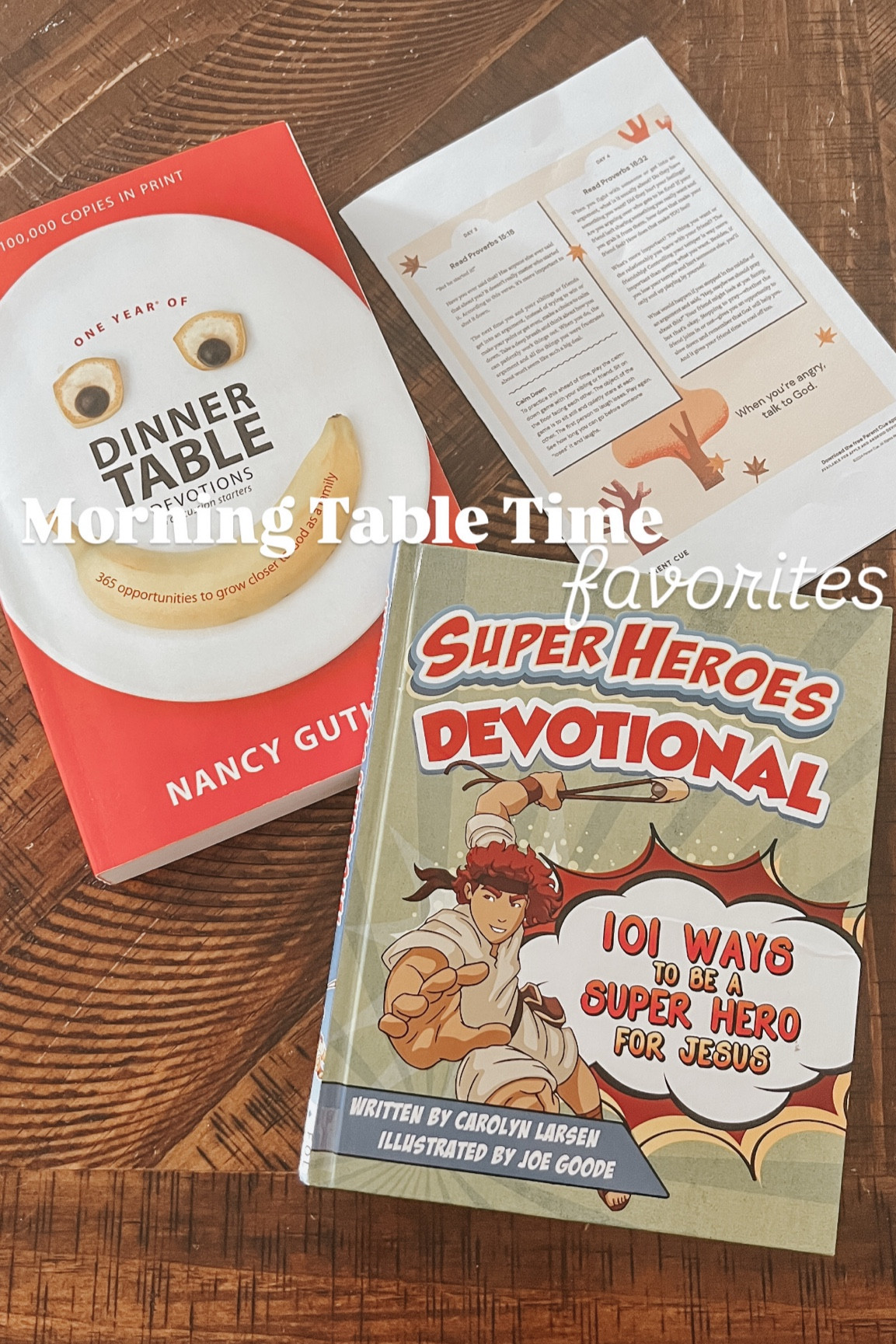 Morning table time favorites for our homeschool days. We begin our mornings with devotional readings during breakfast time. I find this time of day is the perfect time to read our devotional and discuss together the purpose and meaning of that day’s theme. 

The super heroes devotional book is perfect for my 3 year old. Truth from the Bible that is straightforward, to the point and easy for him to apply with something he’s interested in… super heroes. 

The dinner table devotional book is AMAZING!! We just added it to our line up this year and I have found every devotional is timely and has great discussion questions my 7 year old can participate in. 

These are our go to favorites for morning time right now. I have listed several other that we also love and rotate in  

#LTKKids #LTKBaby #LTKFamily