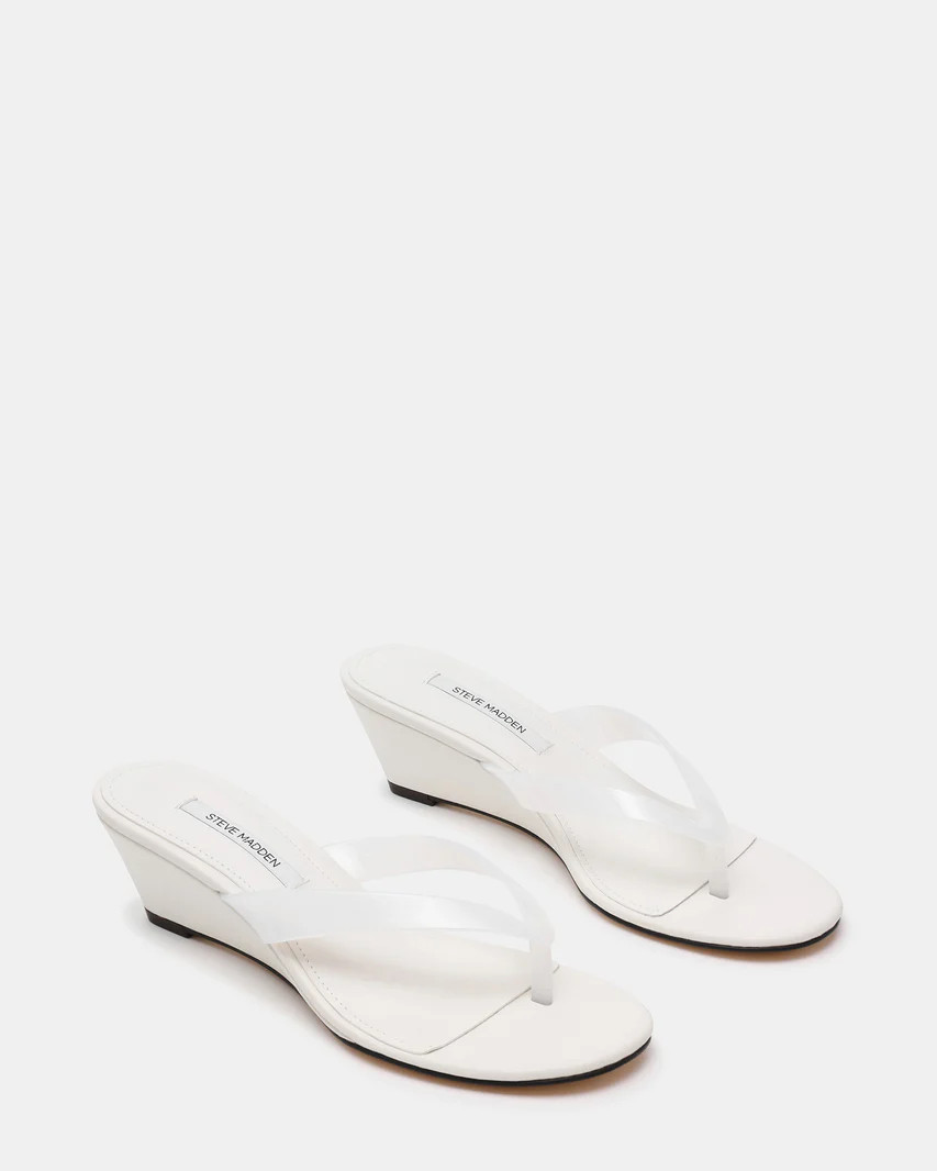 ROSELYN White Thong Wedge Women's Sandal | Steve Madden (US)