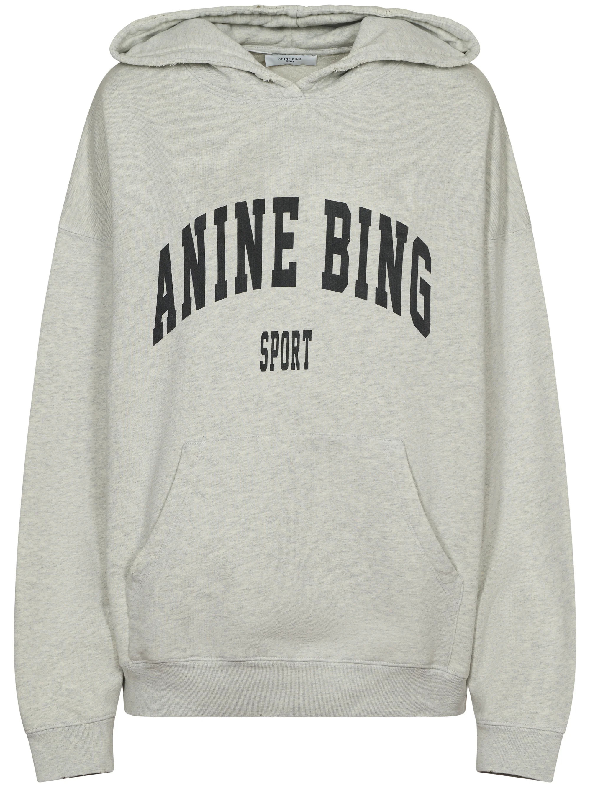 Heathered Cotton Hoodie with Bold Text Detail | Shop Simon