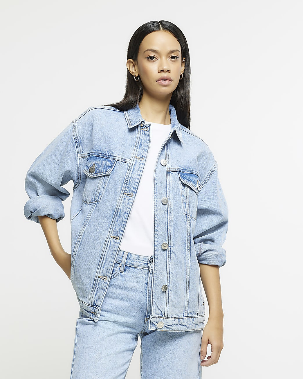 Blue denim jacket | River Island (US)