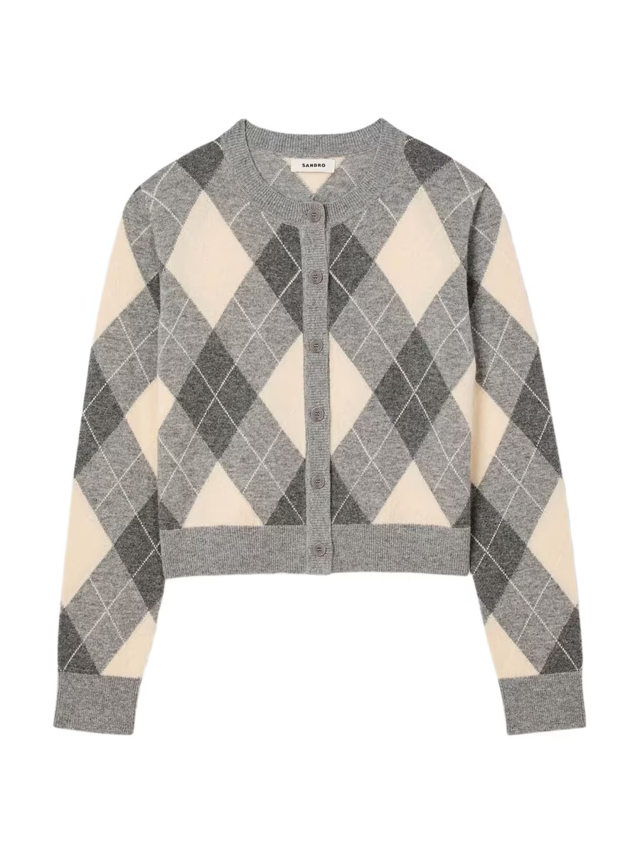 Sandro Argyle Pattern Cardigan | Saks Fifth Avenue | Saks Fifth Avenue