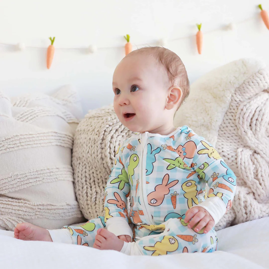 Snuggle Bunny Convertible Zip Romper | Blue | Caden Lane