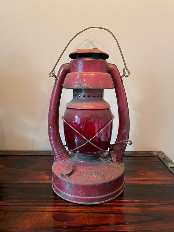 Vintage Red Glass Lantern - Etsy | Etsy (US)