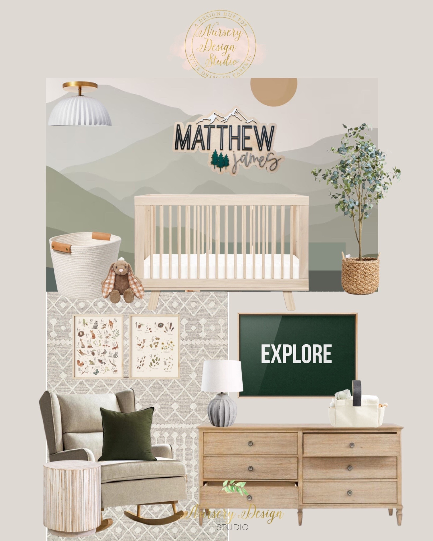 Nature inspired nursery, landscape mural, baby nursery decor, nursery dresser

#LTKhome #LTKbump #LTKbaby