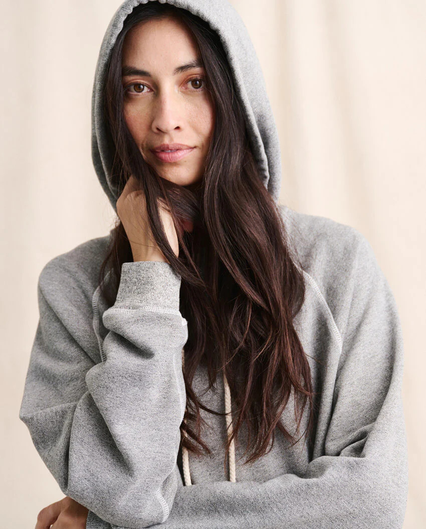 The Slouch Hoodie. - Varsity Grey - THE GREAT. | THE GREAT.
