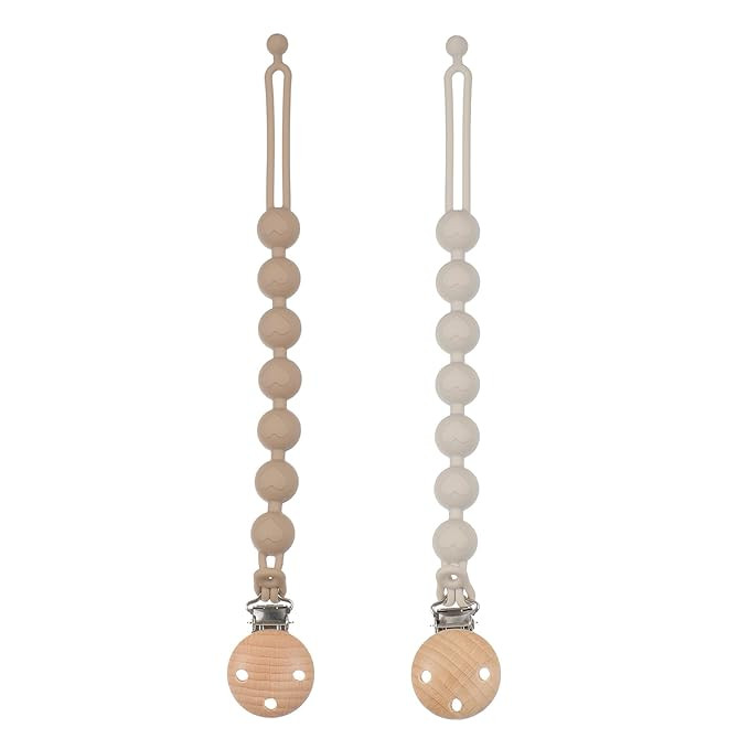 Silicone Pacifier Clips for Baby, 2-in-1 One Piece Design Pacifier Holder & Teething Ring Toy, BP... | Amazon (US)