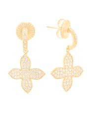 14kt Gold Plated Flower Drop Earrings | TJ Maxx