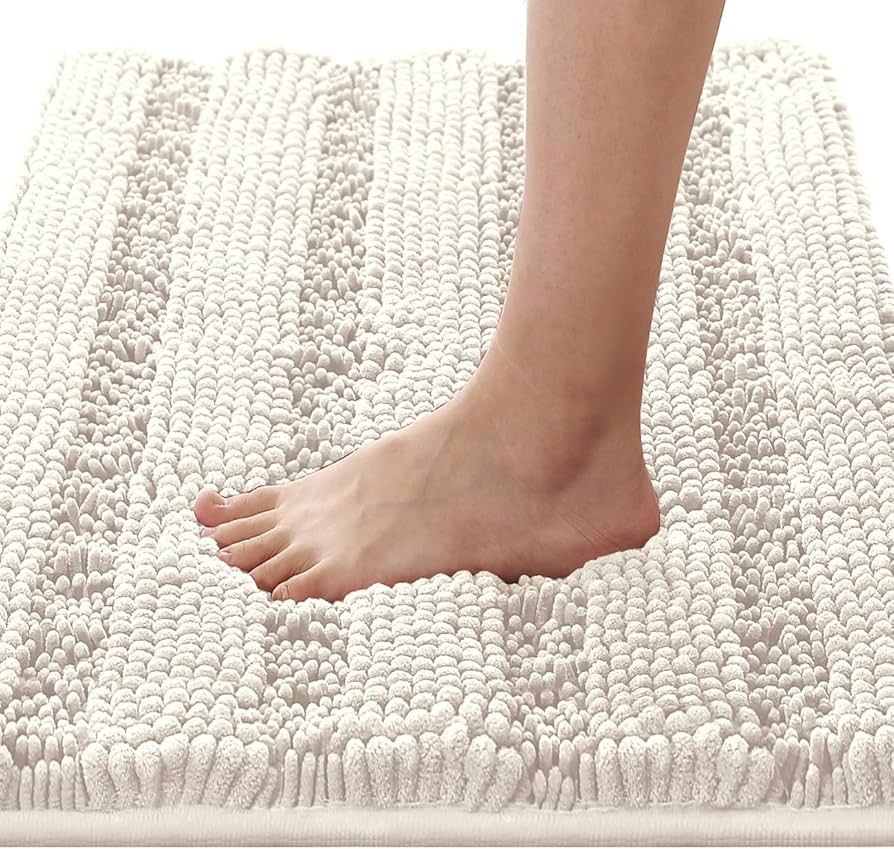 H.VERSAILTEX Bathroom Rugs Bath Rugs for Bathroom Non Slip Bath Mats Extra Thick Chenille Striped... | Amazon (US)