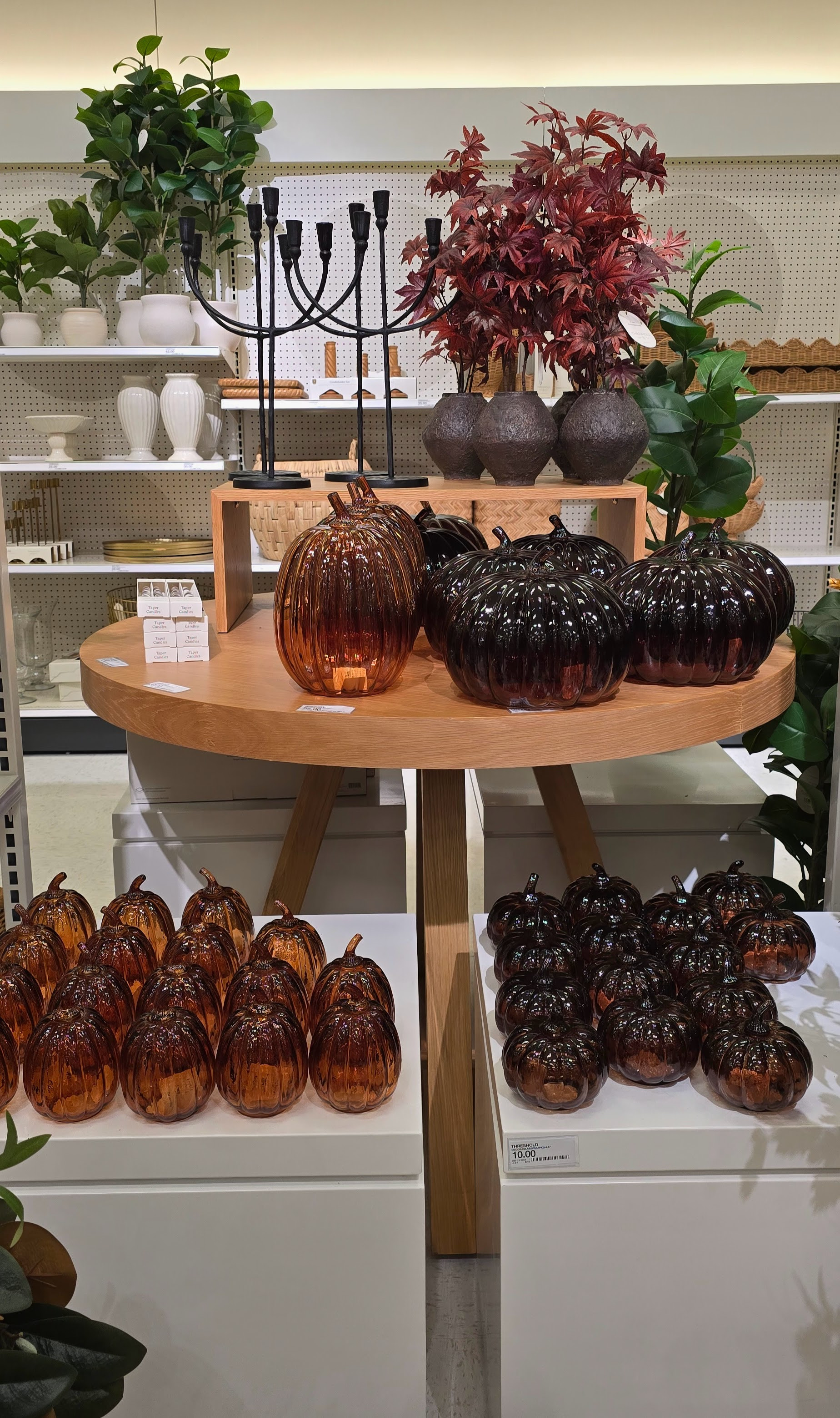Glass pumpkins, Fall faux florals, Candelabra  

 #LTKSeasonal #LTKHome