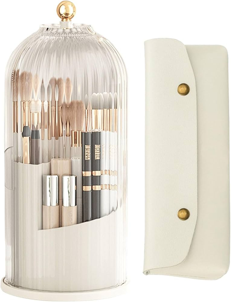 360° Rotante Porta Pennelli per Make Up con coperchio, per trucco, cosmetici, organizer per penn... | Amazon (IT)