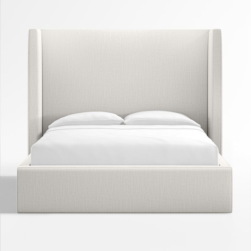 Arden Linen Ivory Upholstered Queen Bed with 60" Headboard | Crate & Barrel | Crate & Barrel