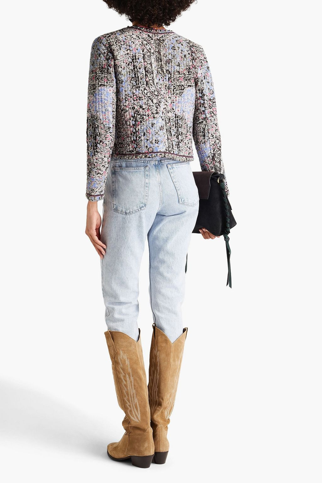 Fansoni printed cotton and linen-blend cloqué jacket | The Outnet (US and CA)