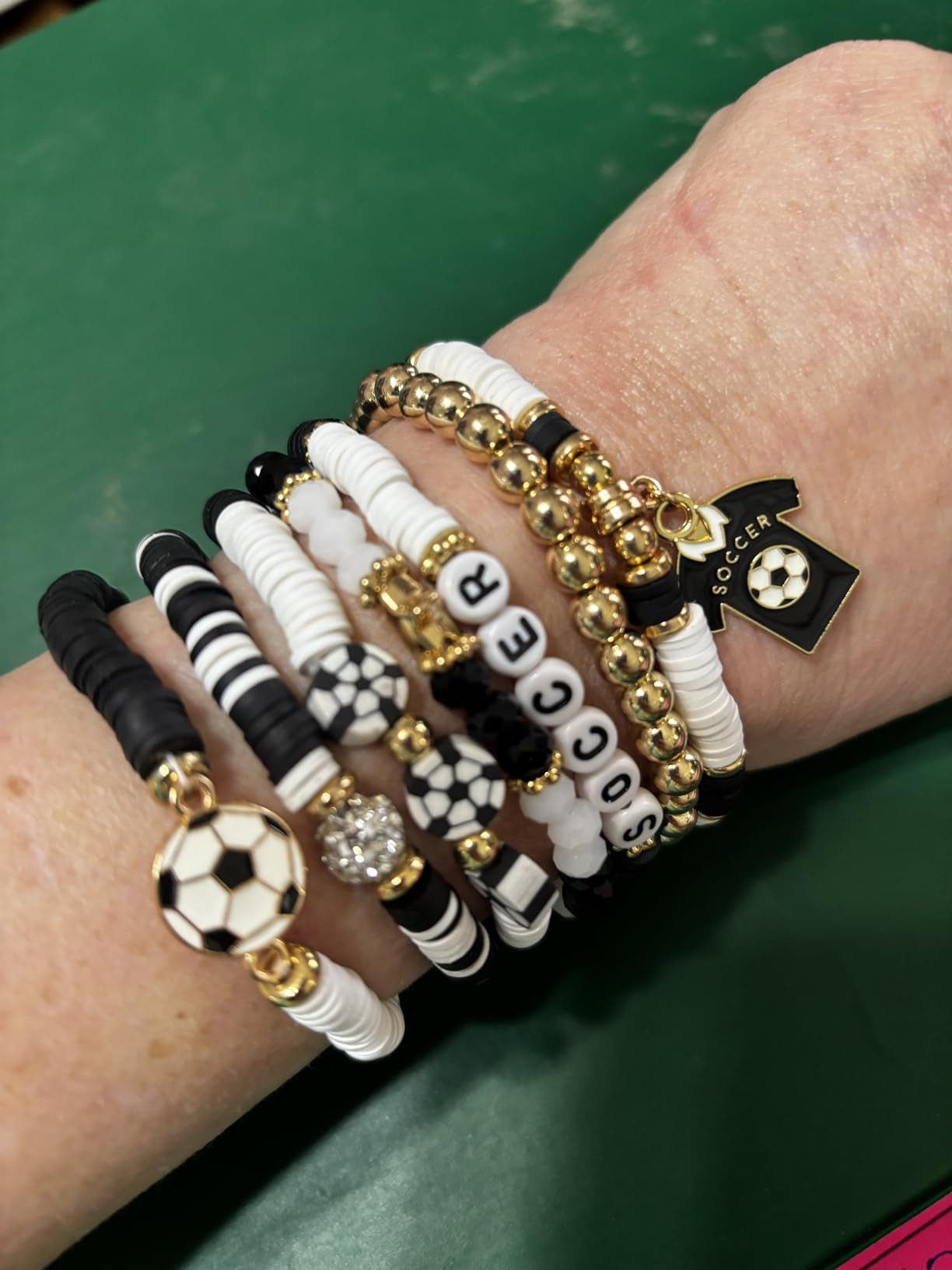 Salircon Soccer Bracelet for Women, 2026 Game Day Clay Friendship Jewelry Stackable Beaded Bracel... | Amazon (US)