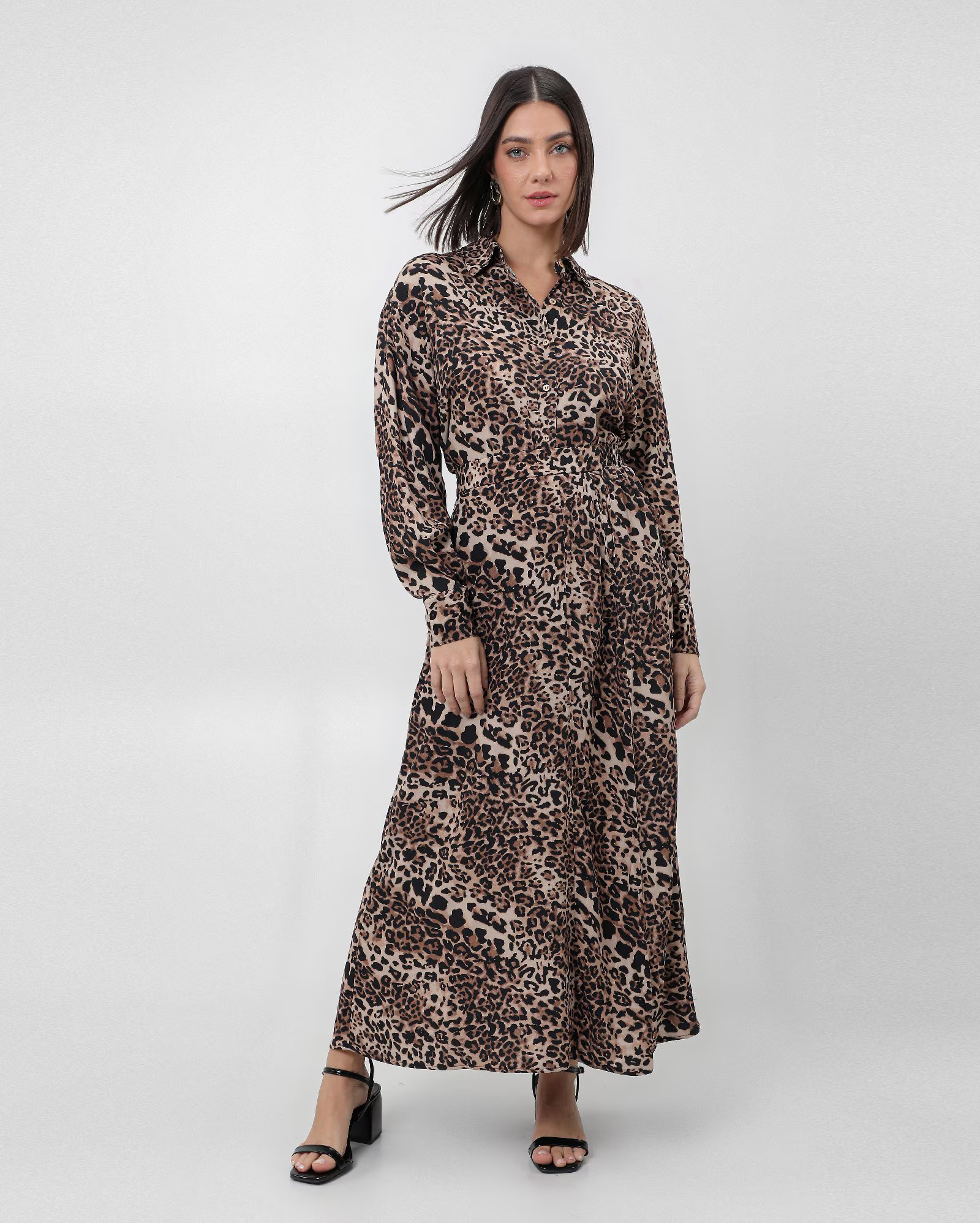 Saia midi reta onça e bolso marrom | AK by Riachuelo | Riachuelo (BR)