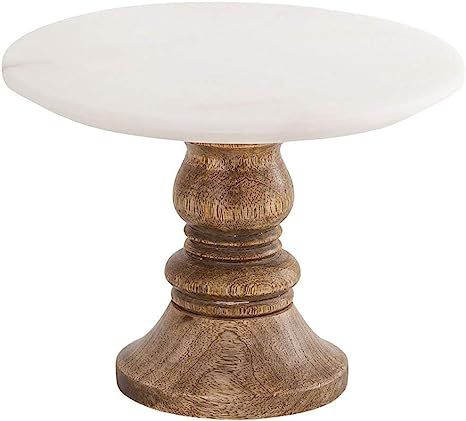 Elk Lighting cake stand, small, Mango Wood, Natural Agate, White Marble | Amazon (US)