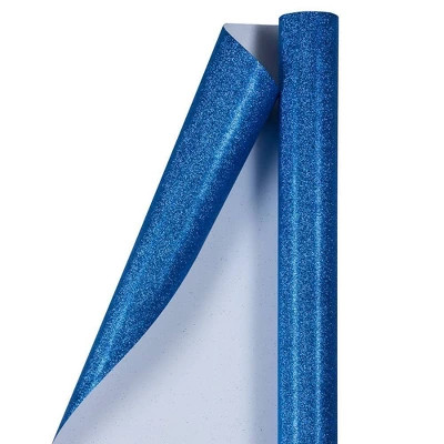 JAM PAPER Royal Blue Glitter Gift Wrapping Paper Roll - 1 pack of 25 Sq. Ft.: Birthday & Christma... | Target