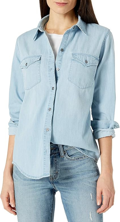 Amazon Brand - Goodthreads Women's Denim Long-Sleeve Shirt | Amazon (US)