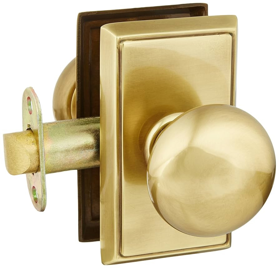 Providence Door Set with Round Brass Knobs Passage in Antique Brass. Doorsets. | Amazon (US)