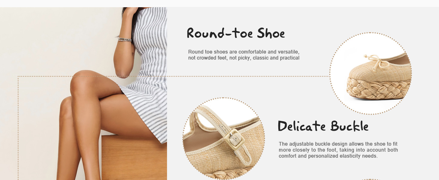 Raffia Platform Sandals Women Woven Straw Platform Mary Jane Shoes for Women Comfortable Beach Es... | Amazon (US)