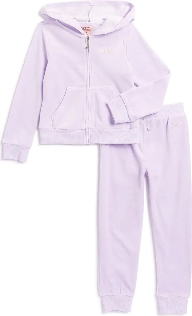Juicy Couture Kids' Velour Zip-Up Hoodie & Joggers Set | Nordstromrack | Nordstrom Rack