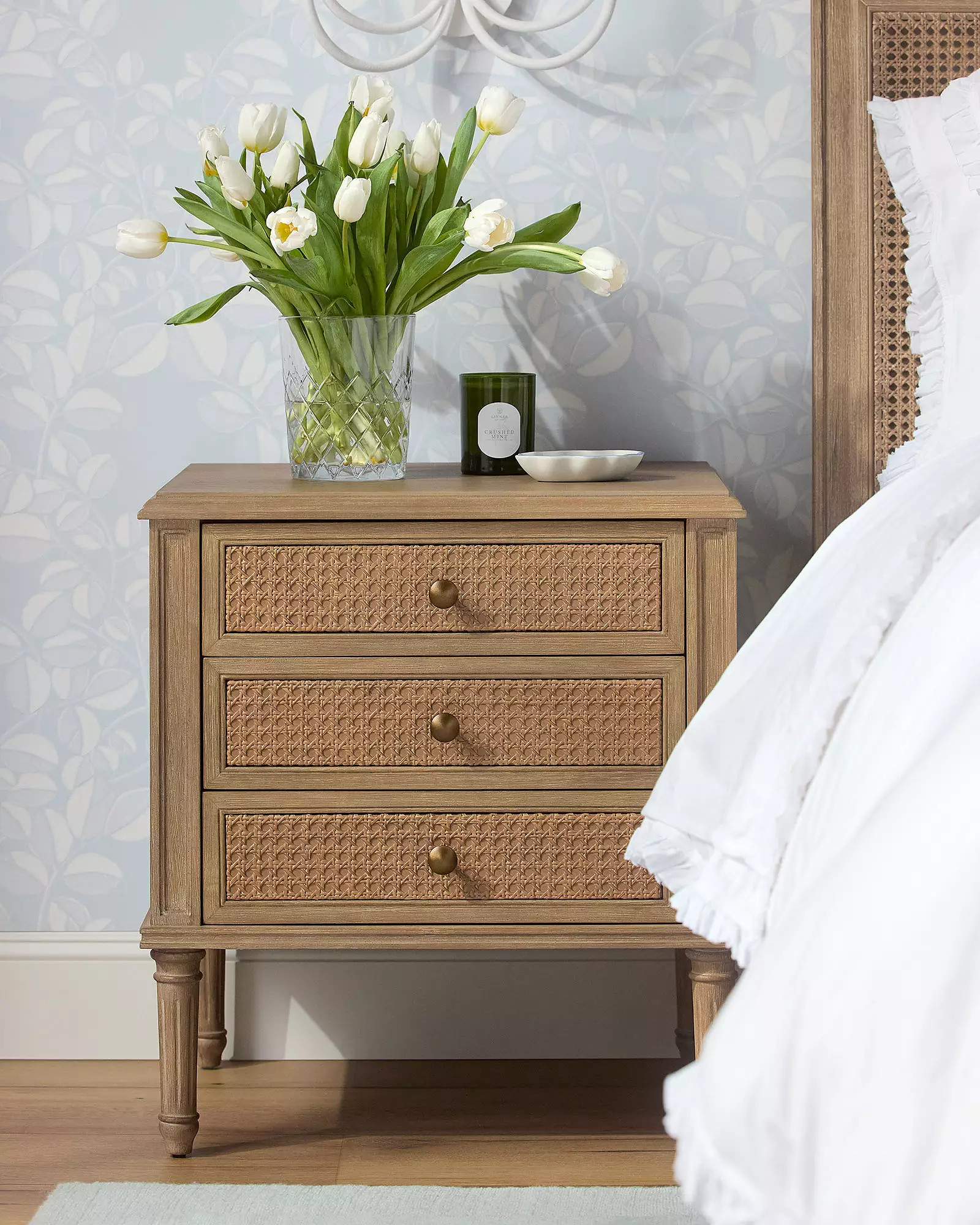 Harbour Cane 3-Drawer Nightstand | Serena and Lily