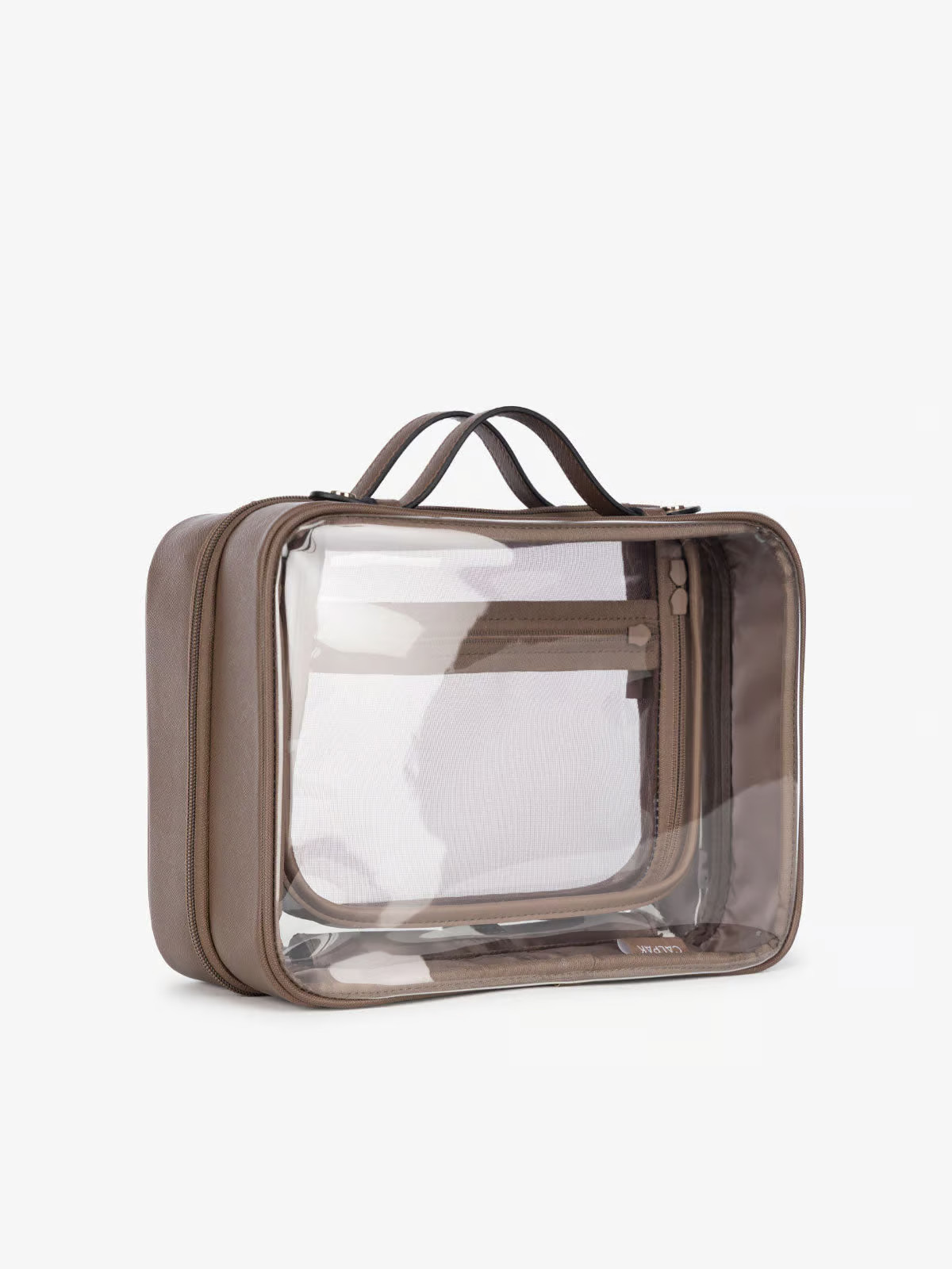 Large Clear Cosmetics Case in Mocha | CALPAK Travel