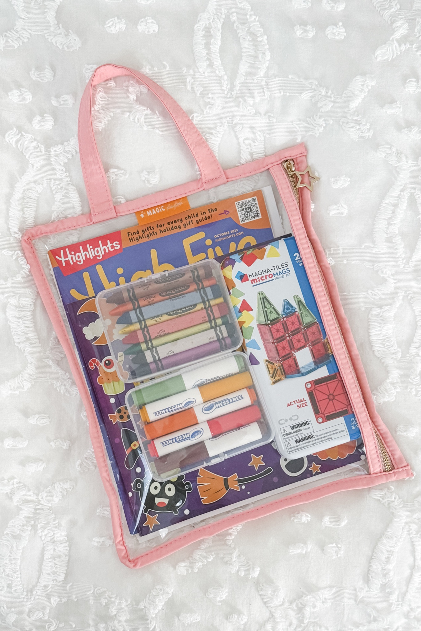 This activity pouch was perfect for our recent October travels! I plan to utilize this setup for screen-free entertainment going forward, but adjusting the theme for the destination or season / holiday. 

A few items not visible: autumn-themed coloring pages printed on special Color Wonder paper (the markers are designed to only color on the paper) as well as Halloween-themed dot sticker pages with some sheets of dot stickers. 🖍️📘

#LTKKids #LTKTravel