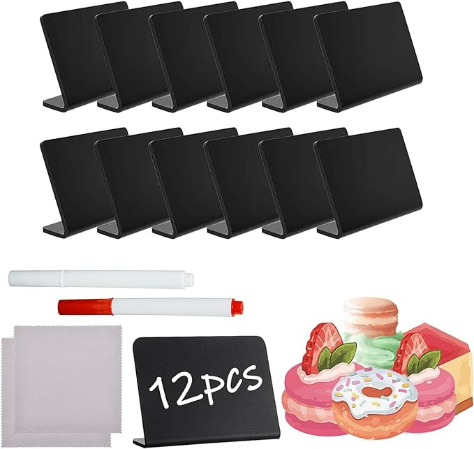 12 Pack 4"x3" Mini Chalkboard Signs for Food, Food Labels for Party, Food Signs for Buffet Birthd... | Amazon (US)