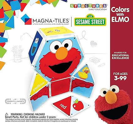CreateOn Sesame Street Colors with Elmo, The Original Magnetic Building Tiles Making Learning Bas... | Amazon (US)