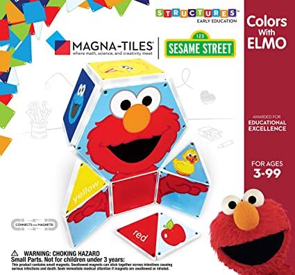 CreateOn Sesame Street Colors with Elmo, The Original Magnetic Building Tiles Making Learning Bas... | Amazon (US)