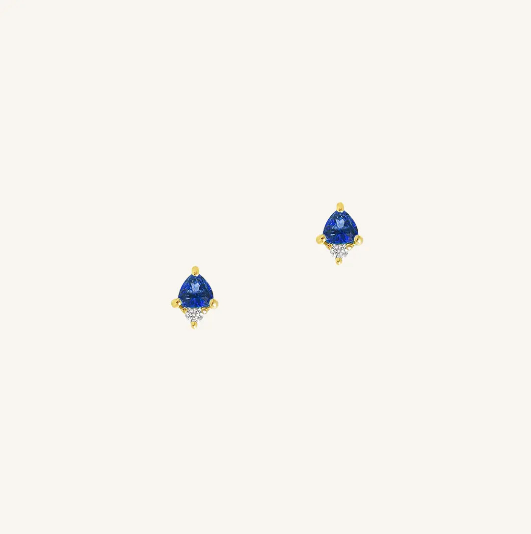 September Sapphire Birthstone Studs | Francesca Jewellery
