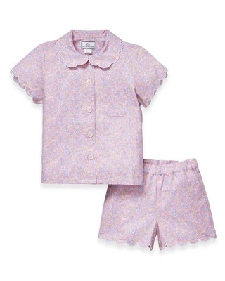 Kid's Twill Colette Short Set in Fleur Blush 5 Years | Petite Plume